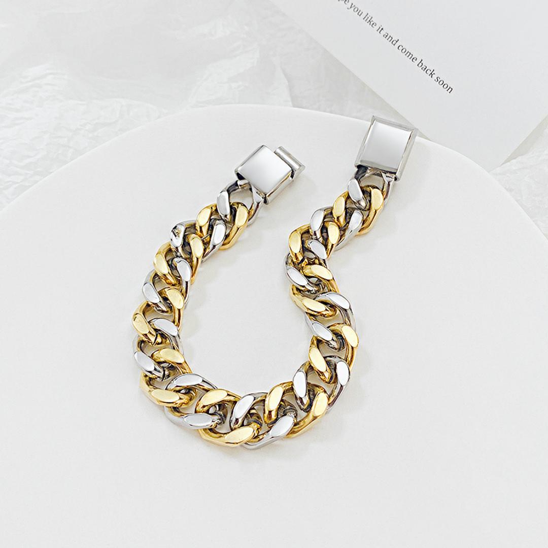 Eterna Link Two-Tone Personalised Bracelet-Personalised Bracelet-Auswara