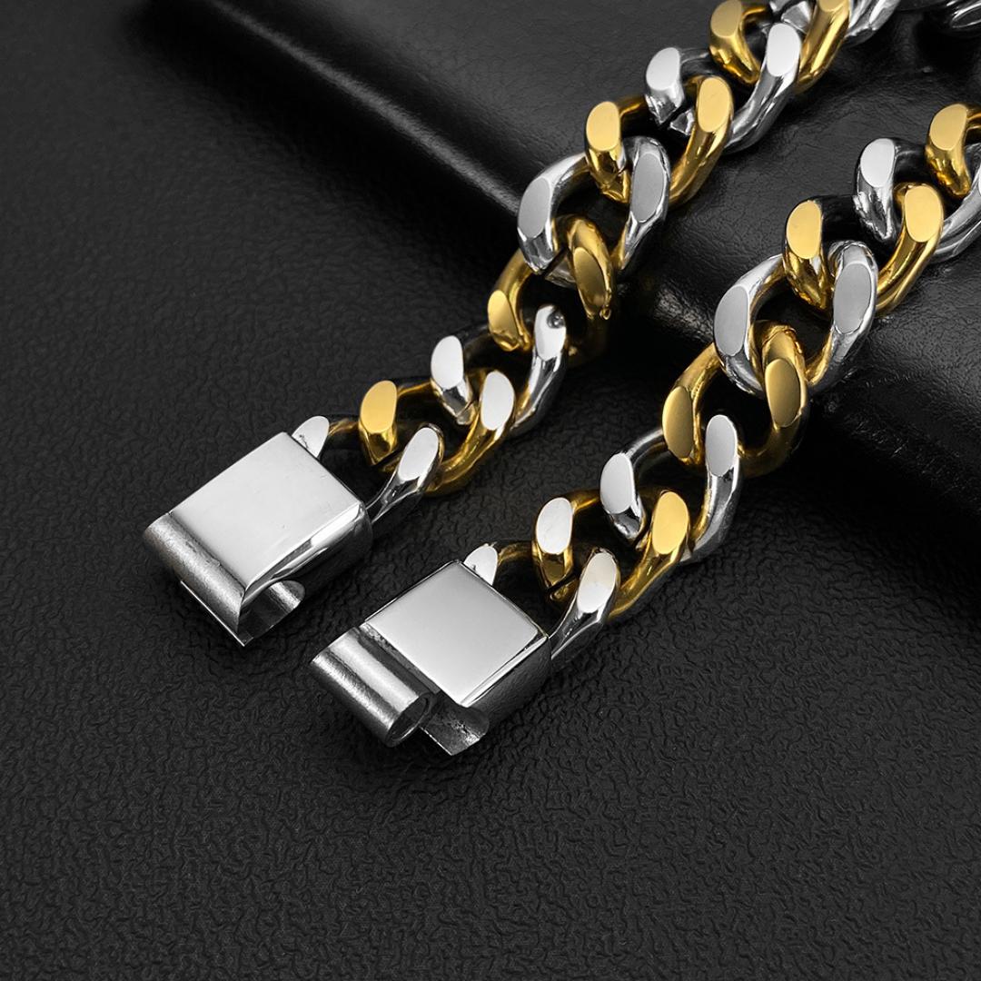 Eterna Link Two-Tone Personalised Bracelet-Personalised Bracelet-Auswara