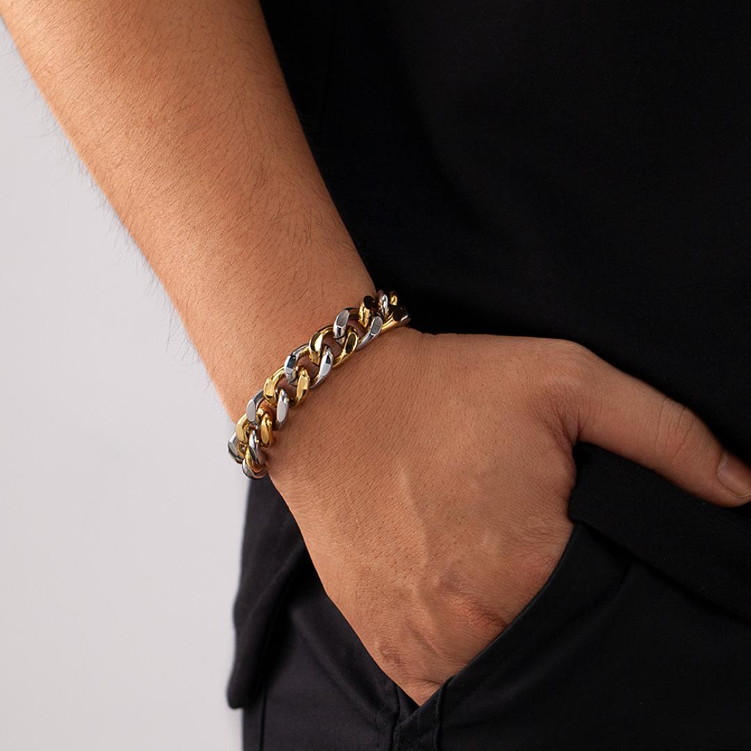 Eterna Link Two-Tone Personalised Bracelet-Personalised Bracelet-Auswara