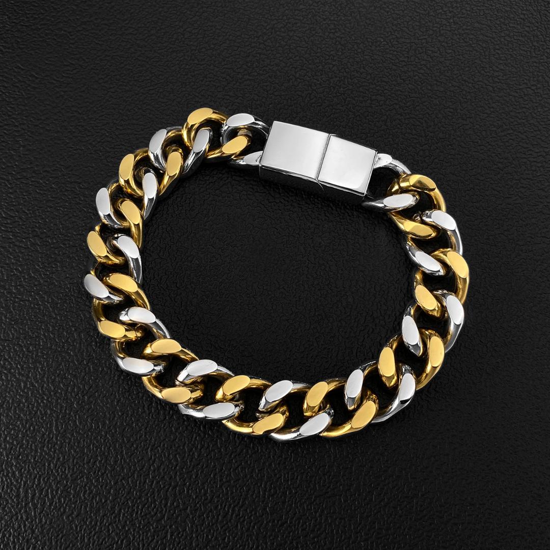 Eterna Link Two-Tone Personalised Bracelet-Personalised Bracelet-Auswara