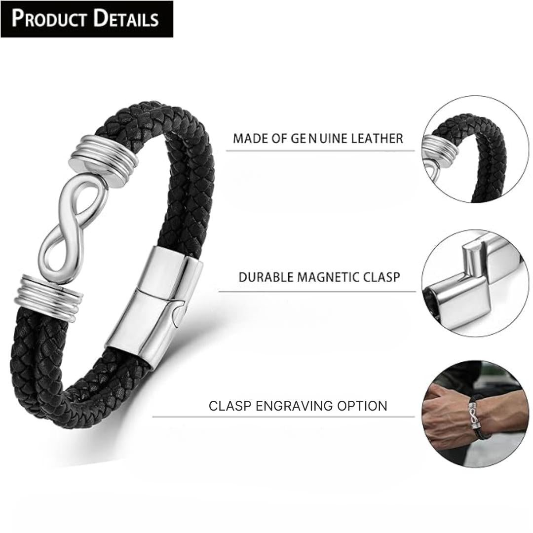EternaLink Double Braided Silver Infinity Bracelet-Personalised Bracelet-Auswara