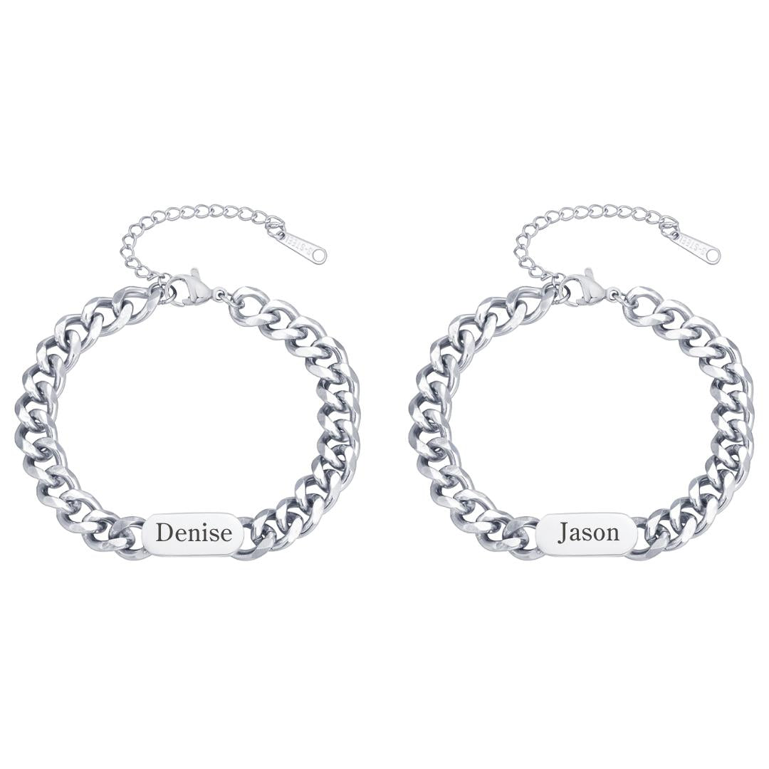 Eternal Link Personalised Couples Bracelet-Couple Bracelet-Auswara