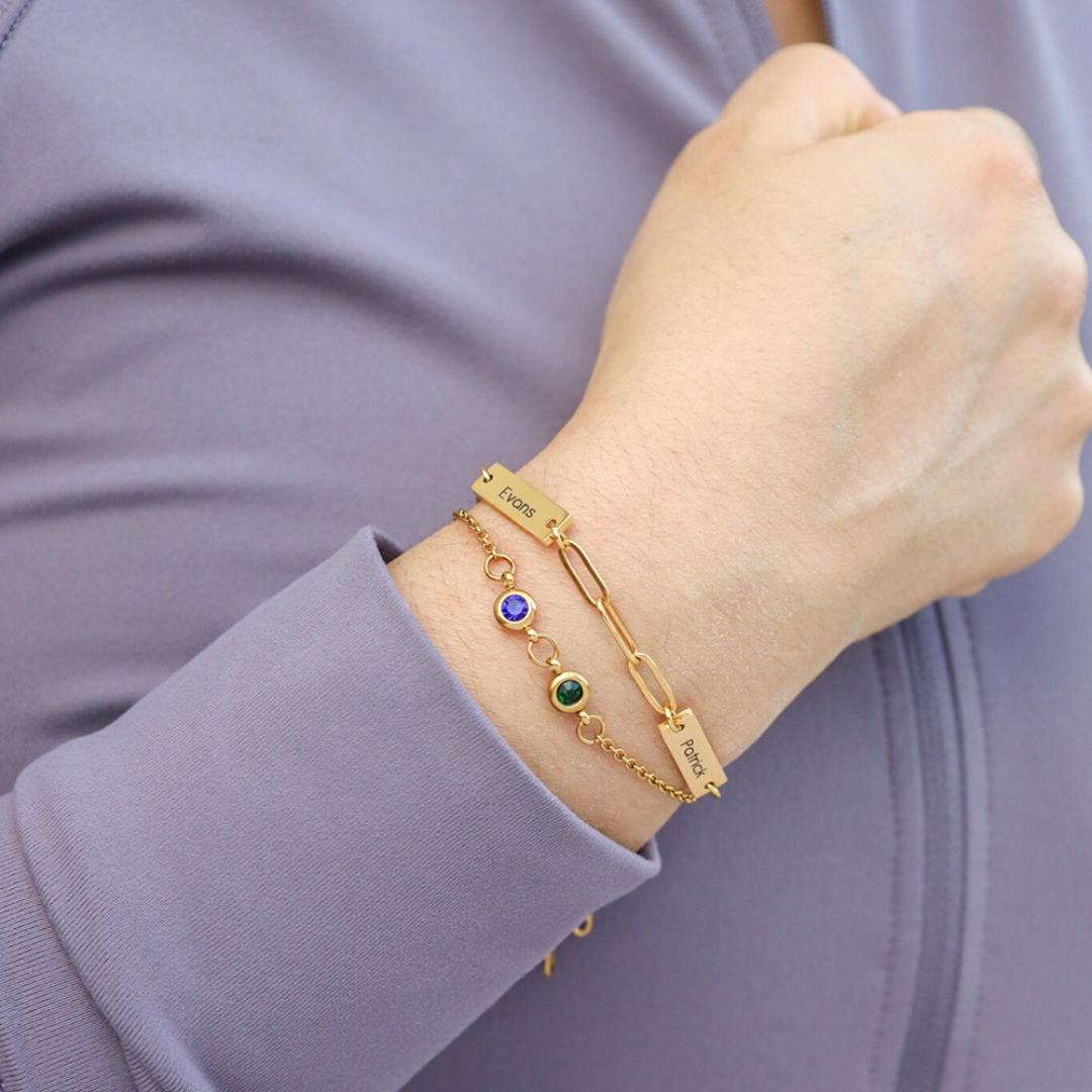 EverLink Women's Personalised Bar Bracelet-Women Bracelets-Auswara