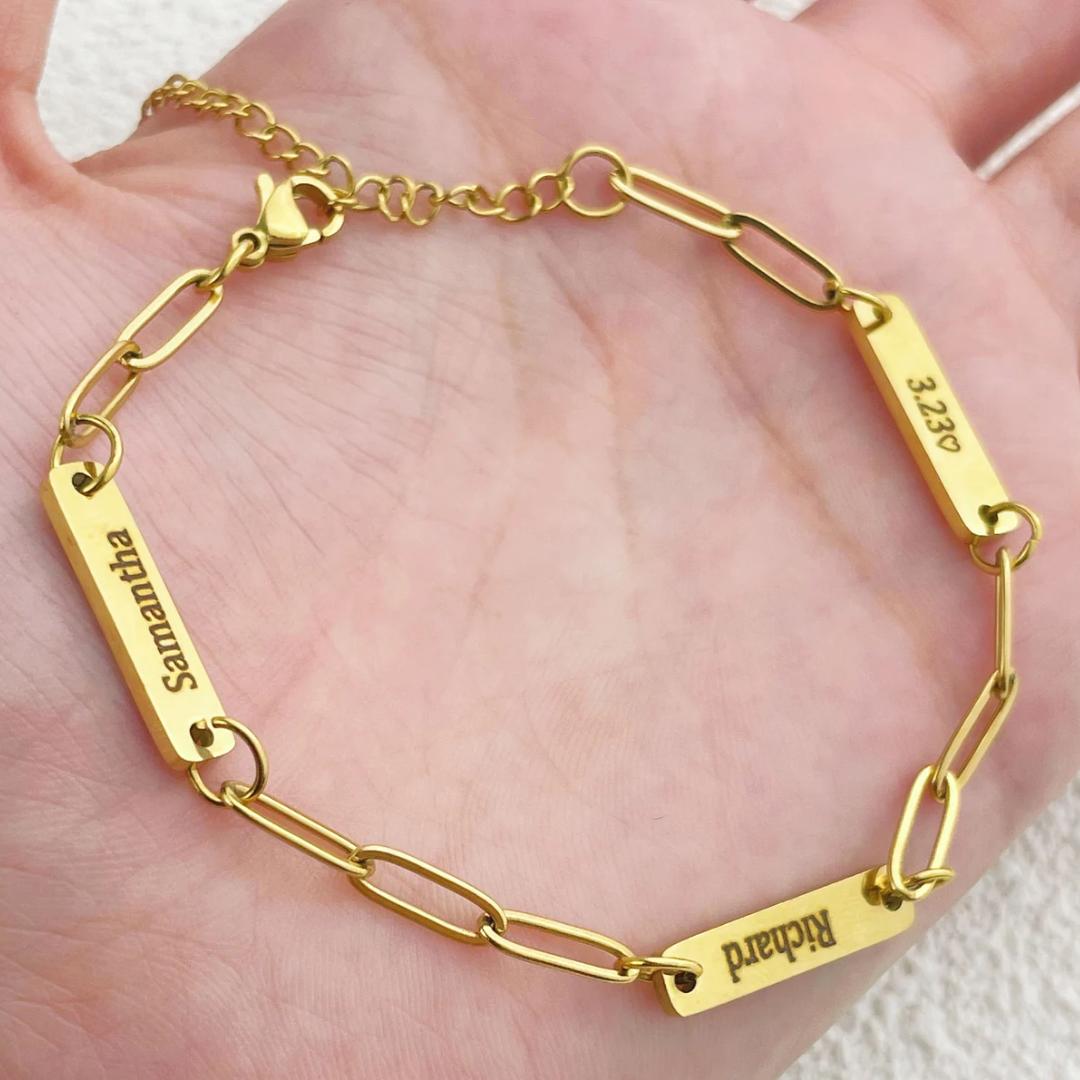 EverLink Women's Personalised Bar Bracelet-Women Bracelets-Auswara
