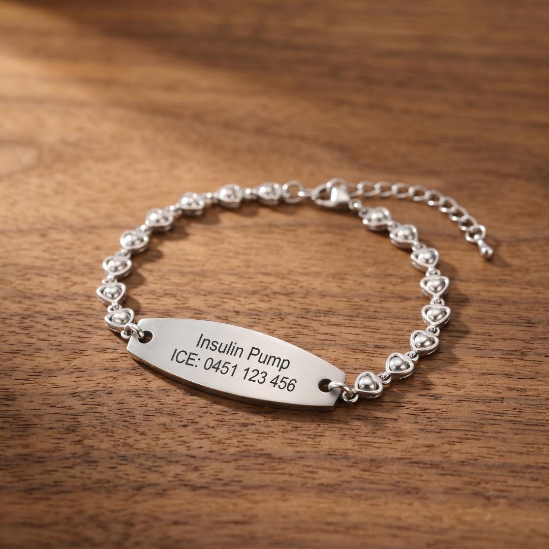 Everheart Personalised Medical Alert Bracelet-Medical ID Bracelet-Auswara