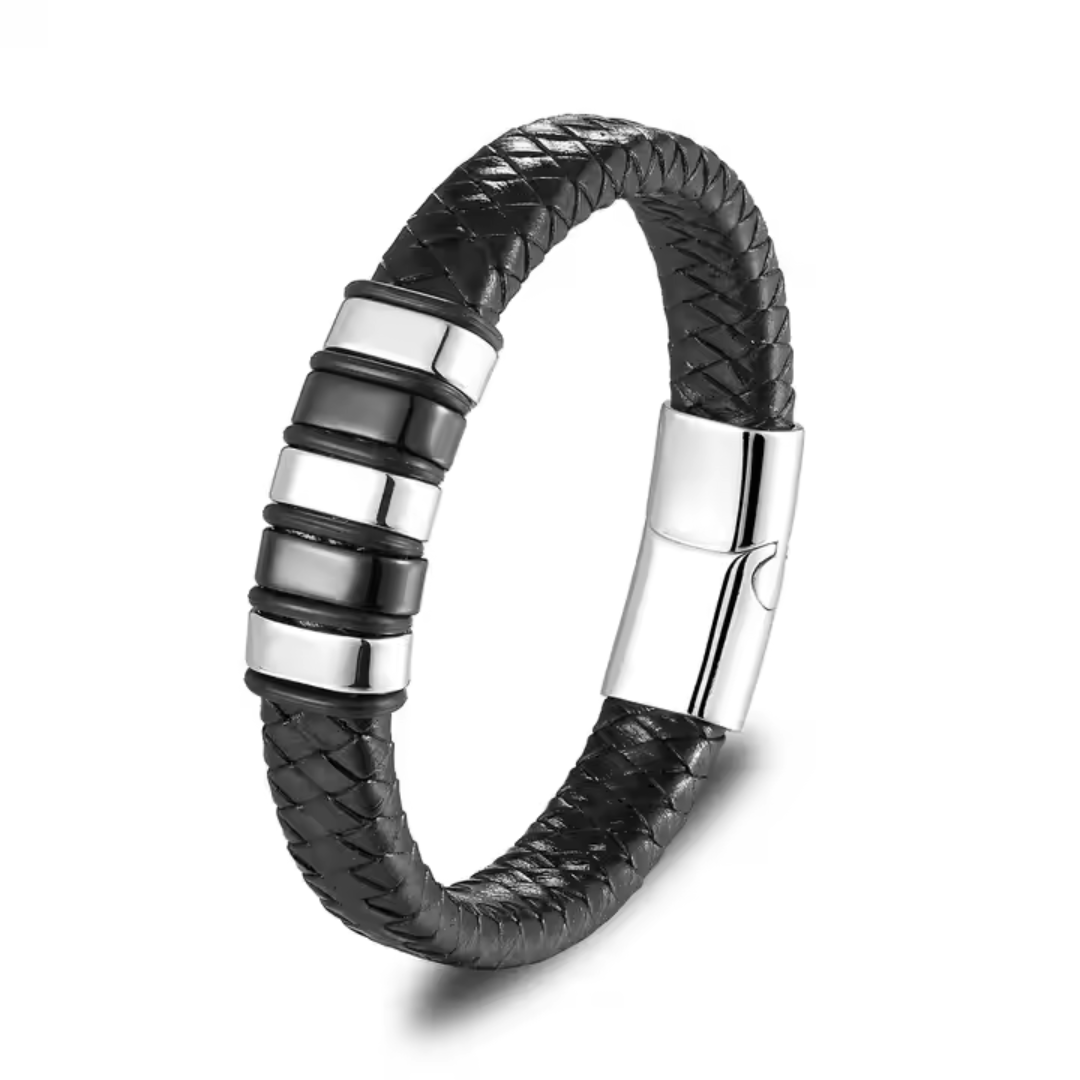 Everloop (DEMO)-Personalised Bracelet-Auswara with Silver & Black beads