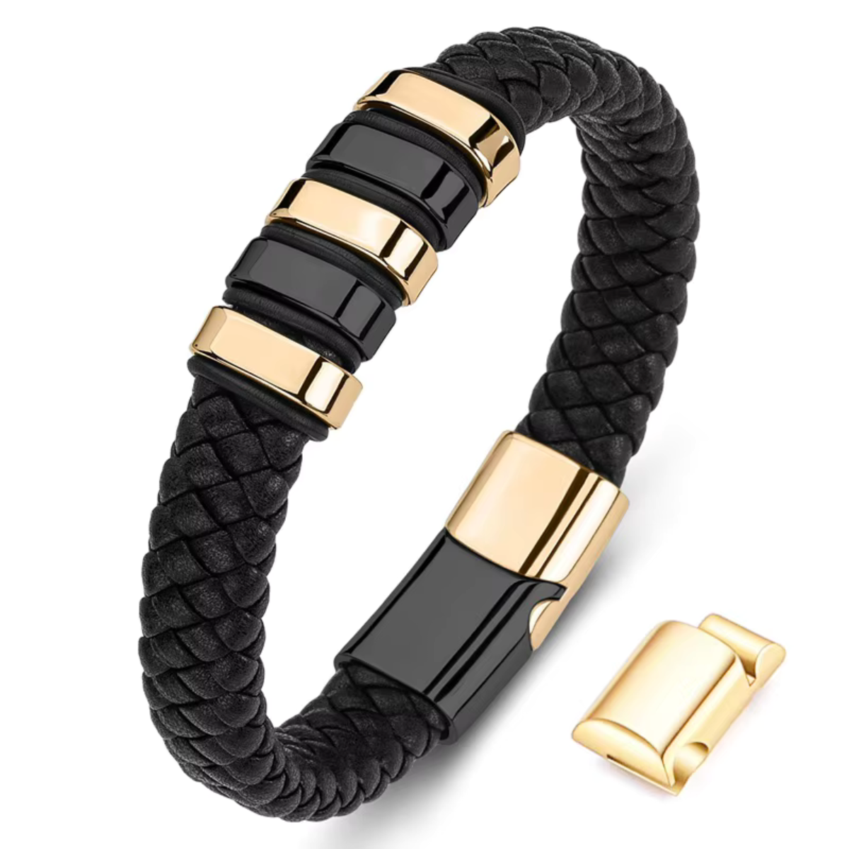 Everloop Personalised Black Leather Bracelet