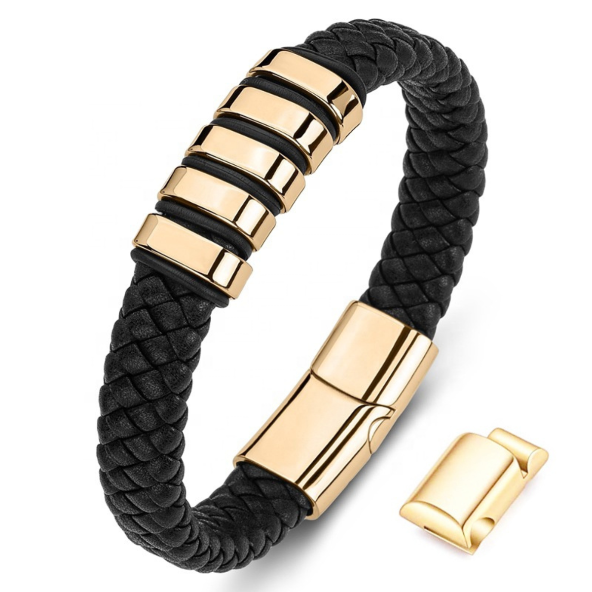 Everloop Personalised Black Leather Bracelet