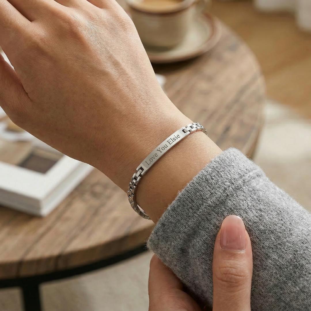 Everly Personalised Link Bracelet-Women Bracelets-Auswara