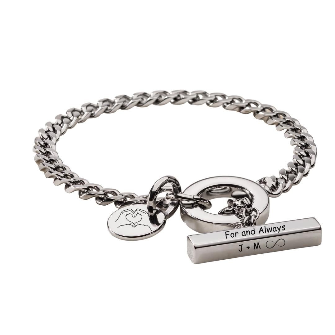 Everly Personalised Women Toggle Bracelet-Personalised Bracelet-Auswara
