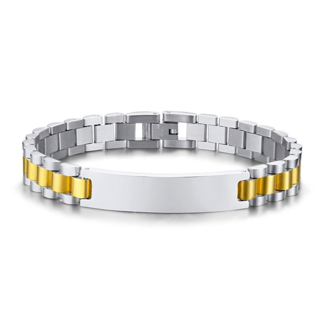 Evermark Unisex Personalised Link Bracelet-Personalised Bracelet-Auswara