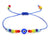 Evil Eye Blue Rope Bracelet with Multicolour Beads-Evil Eye Bracelet-Auswara