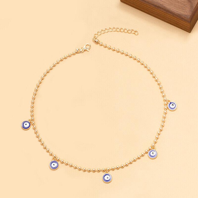 Evil Eye Charm Dangle Necklace-Evil Eye Necklace-Auswara
