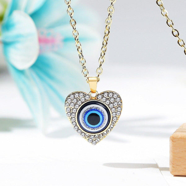 Evil Eye Pendant with Black String Necklace - Auswara