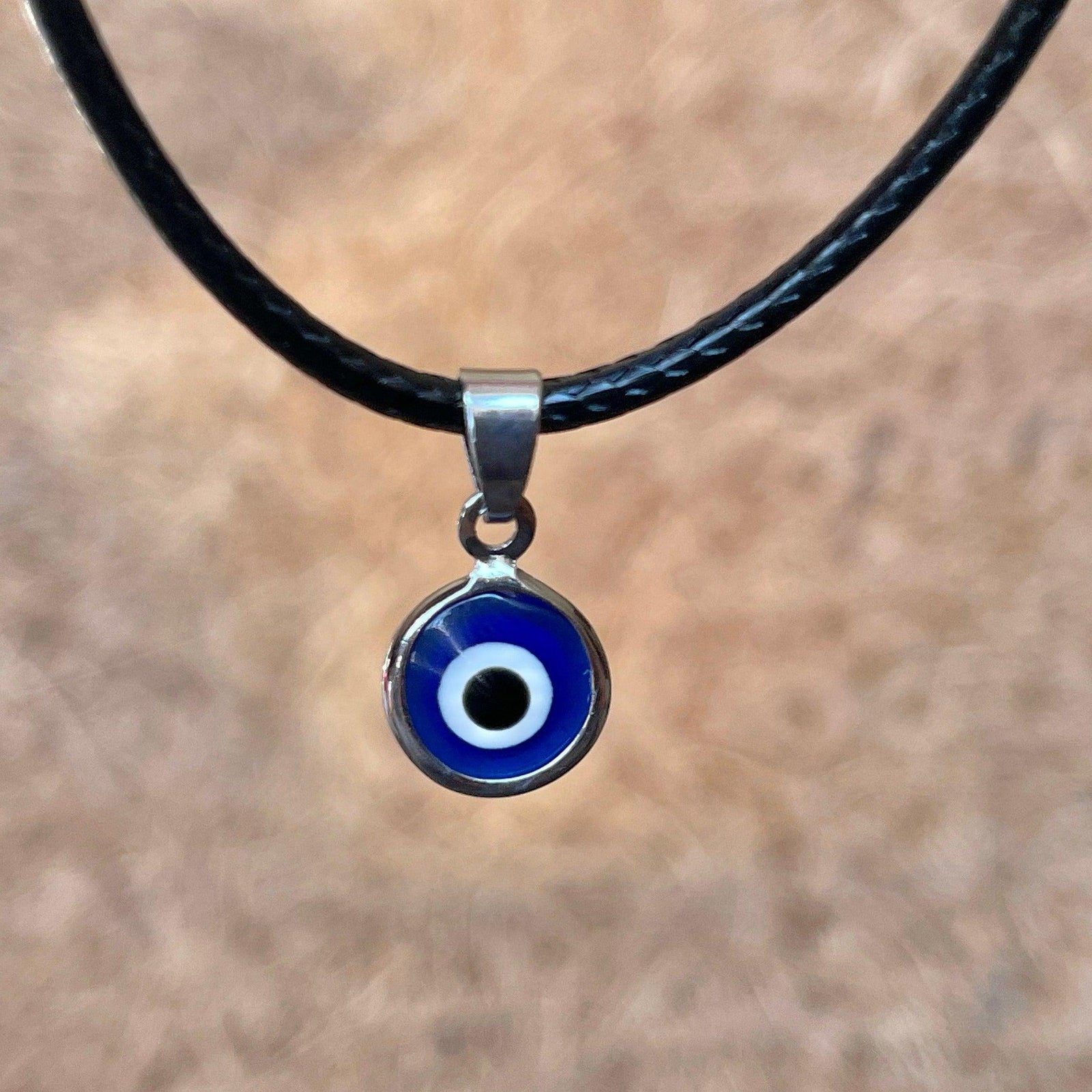 Evil Eye Pendant with Black String Necklace-Evil Eye Necklace-Auswara