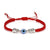 Evil Eye in Red Braided Rope Bracelet with Elephant Charm-Evil Eye Bracelet-Auswara