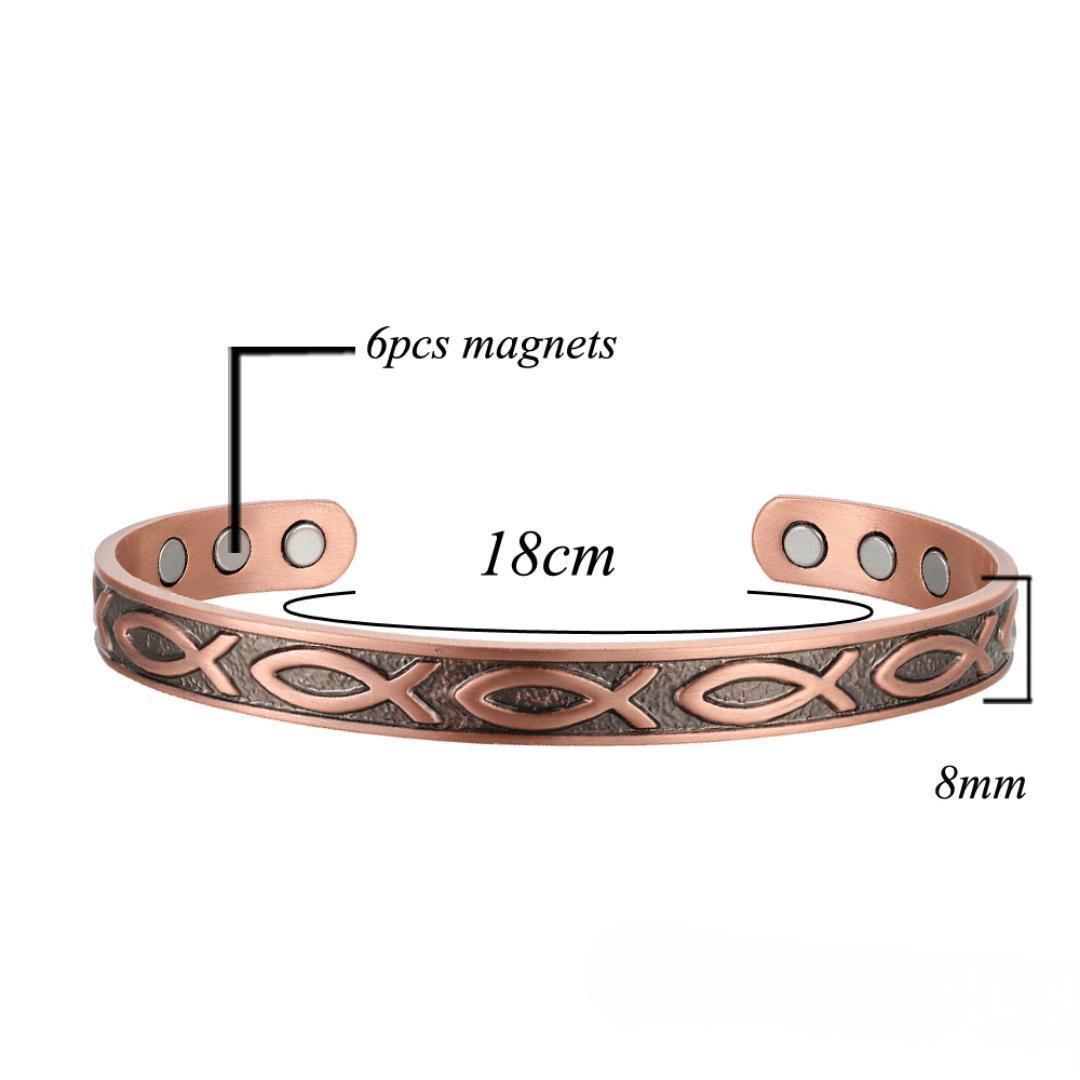 Faith Ichthys Copper Cuff – Light-Revealed Edition for Her-Cross Bracelet-Auswara