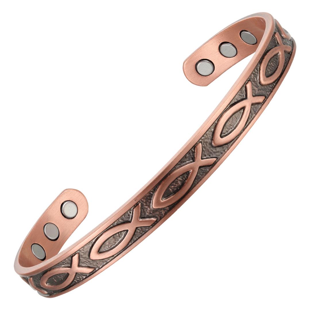 Faith Ichthys Copper Cuff – Light-Revealed Edition for Her-Cross Bracelet-Auswara