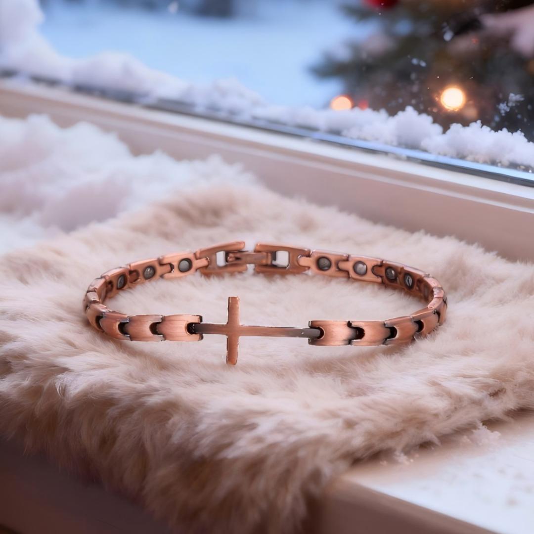 FaithCore Unisex Copper Bracelet-Cross Bracelet-Auswara