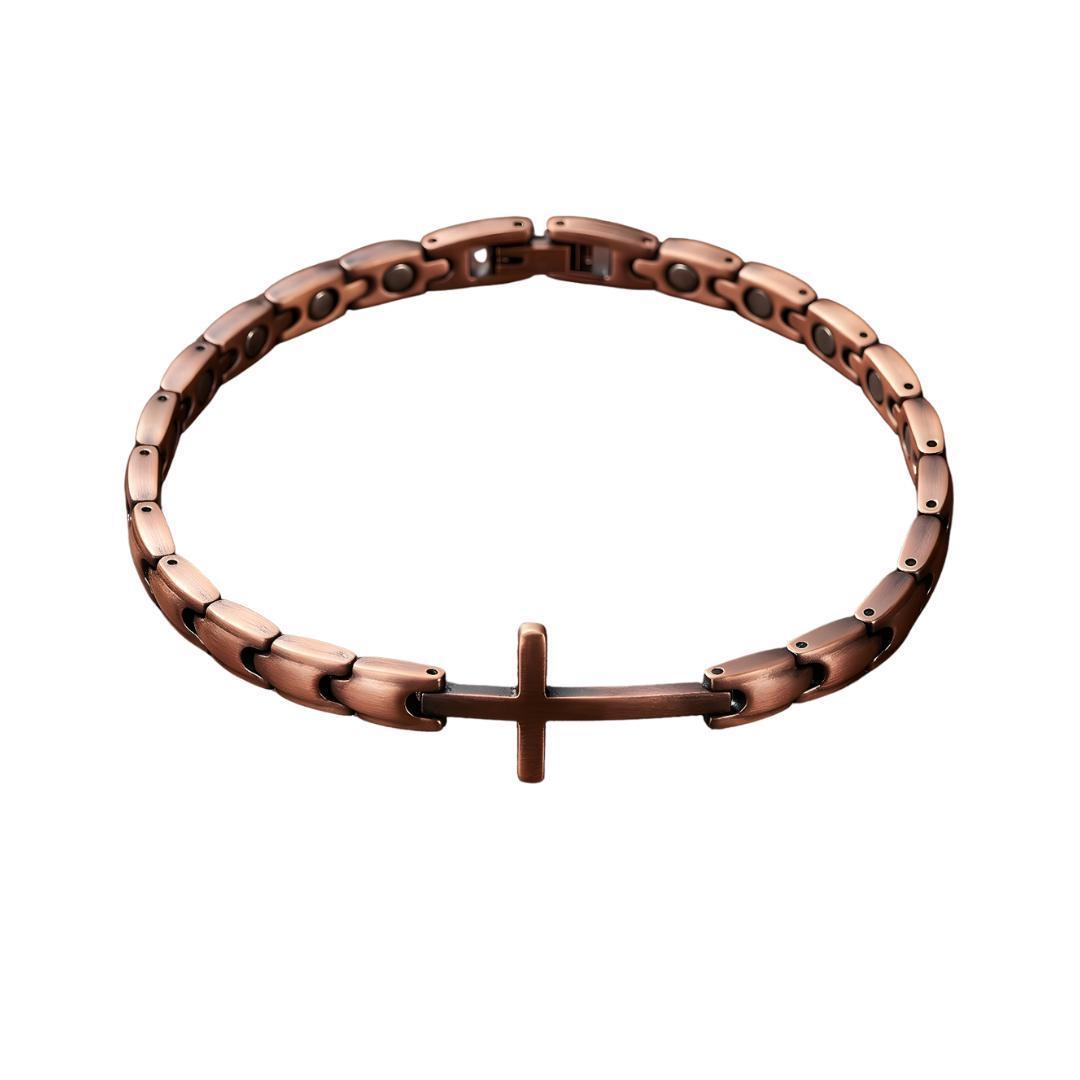FaithCore Unisex Copper Bracelet-Cross Bracelet-Auswara