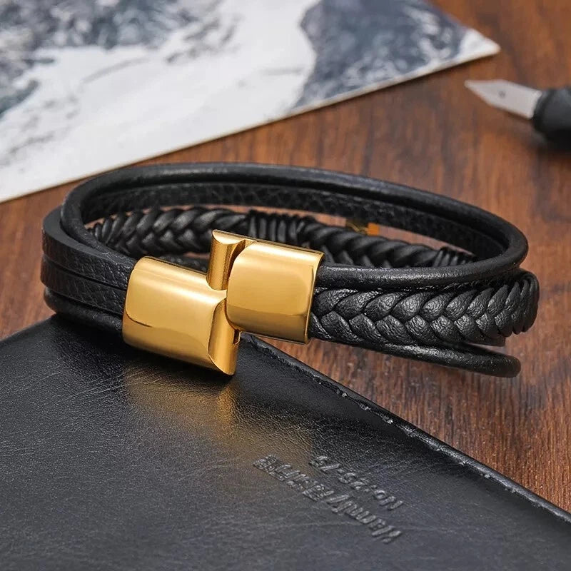 FaithLayer Custom Cross Leather Bracelet