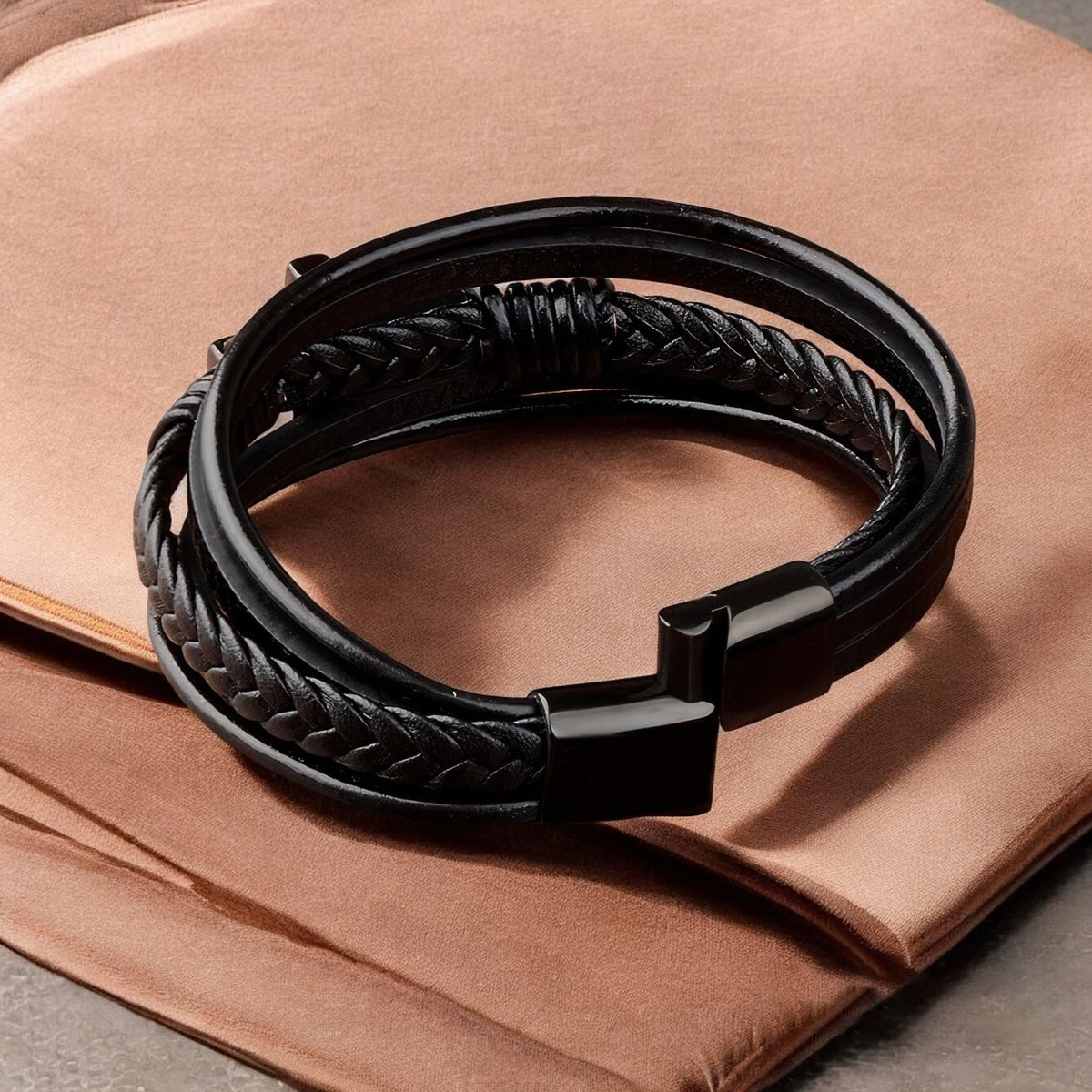 FaithLayer Custom Cross Leather Bracelet