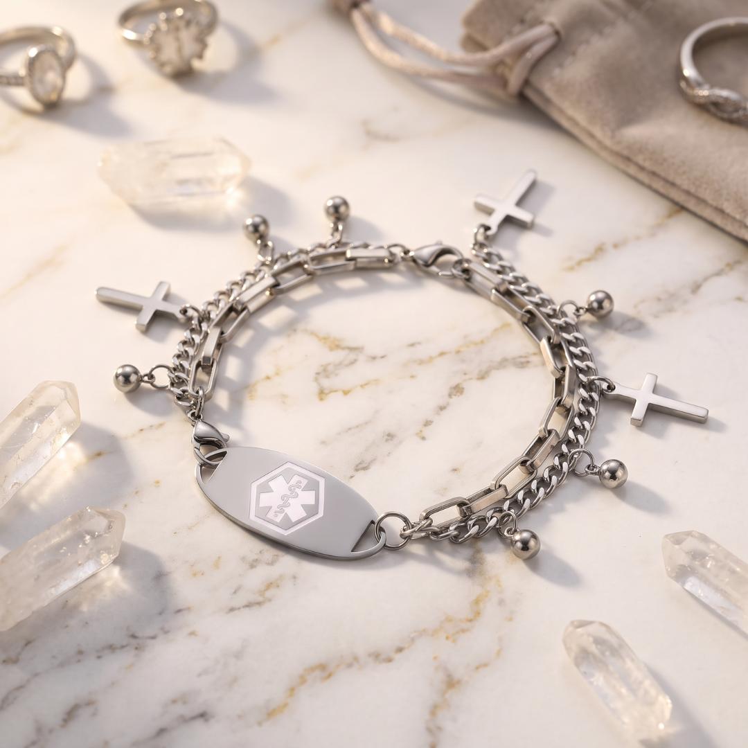 FaithLink Duo Women Medical ID Bracelet-Medical ID Bracelet-Auswara