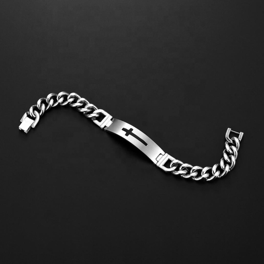 FaithLink Stainless Steel Cross Bracelet-Cross Bracelet-Auswara