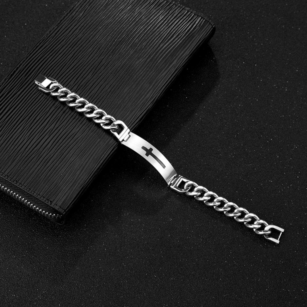 FaithLink Stainless Steel Cross Bracelet-Cross Bracelet-Auswara