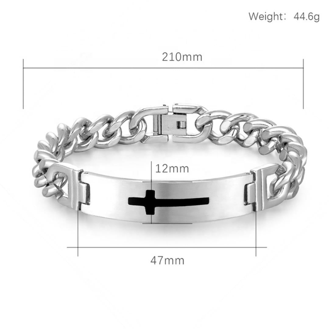 FaithLink Stainless Steel Cross Bracelet-Cross Bracelet-Auswara