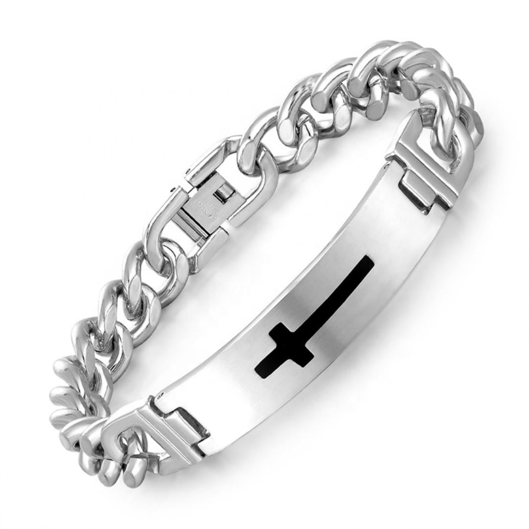 FaithLink Stainless Steel Cross Bracelet-Cross Bracelet-Auswara