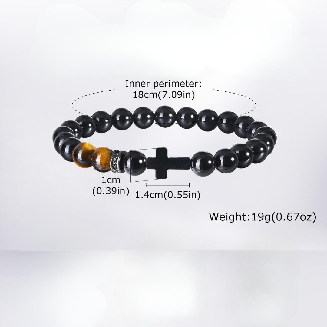 FaithStone Tiger Eye Cross Bracelet-Cross Bracelet-Auswara
