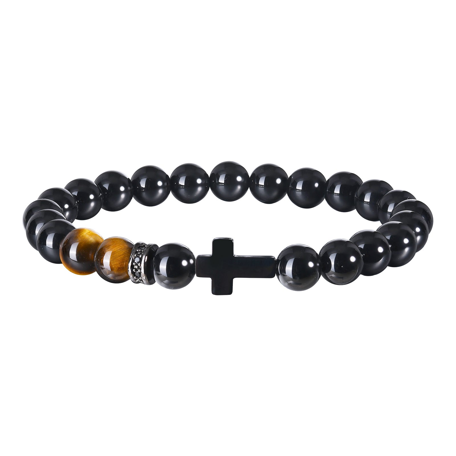 FaithStone Tiger Eye Cross Bracelet-Cross Bracelet-Auswara
