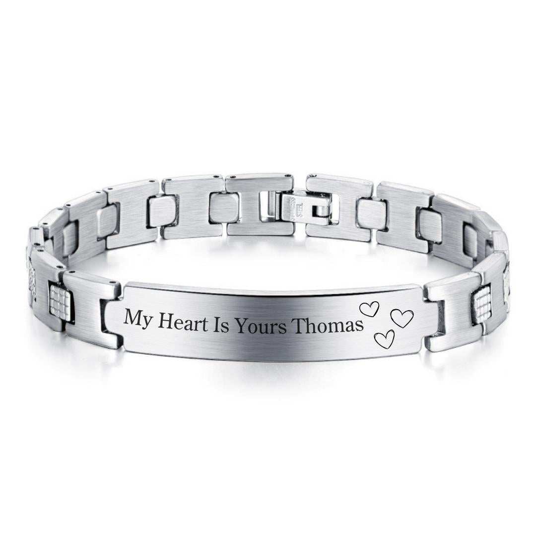 ForeverMark Men’s Personalised Bracelet-Personalised Bracelet-Auswara