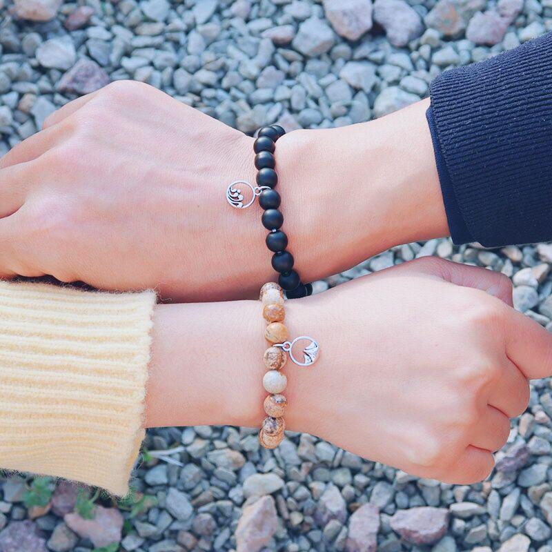 Fossil Magnetic Couple Bead Bracelets-Couple Bracelet-Auswara