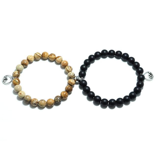 Fossil Magnetic Couple Bead Bracelets-Couple Bracelet-Auswara