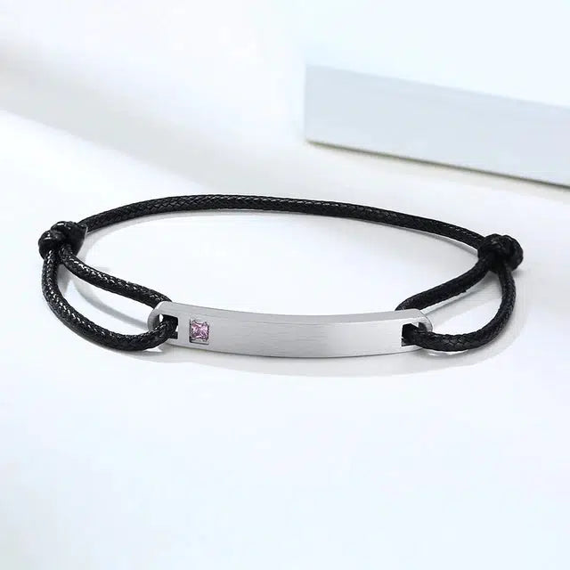 Friendship Personalised Bracelet with Cubic Zirconia-Friendship Bracelets-Auswara