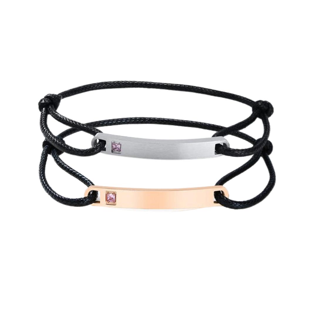 Friendship Personalised Bracelet with Cubic Zirconia-Friendship Bracelets-Auswara