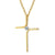 Gold Colour Cross Necklace with Cubic Zirconia-Cross Necklace-Auswara