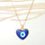 Gold Colour Evil Eye Heart Necklace-Evil Eye Necklace-Auswara