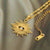 Gold Colour Evil Eye Pendant With Cubic Zirconia-Evil Eye Necklace-Auswara