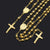 Gold Coloured Beads with Cross Pendant Necklace-Cross Necklace-Auswara