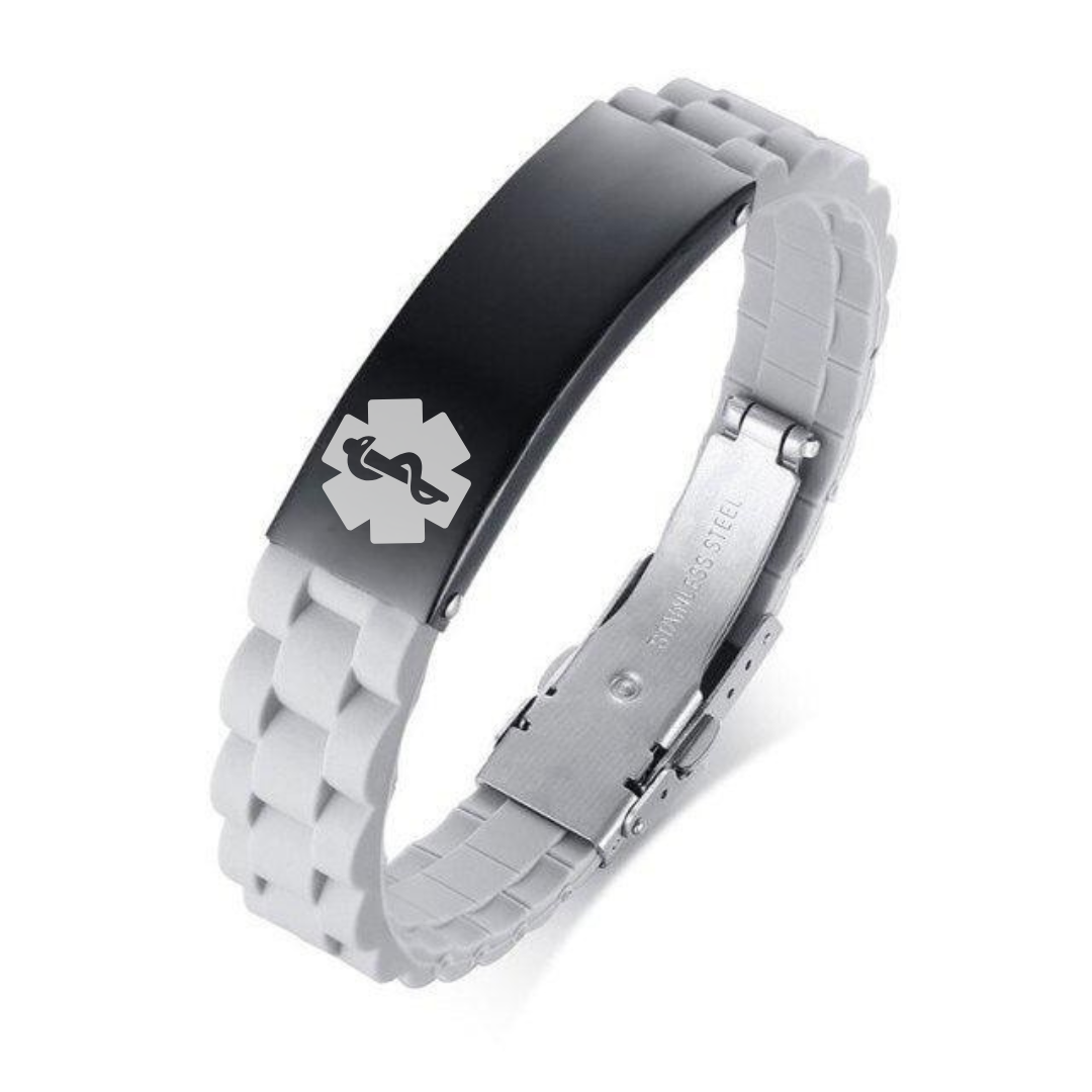 Grey SiliconShield Medical ID Bracelet