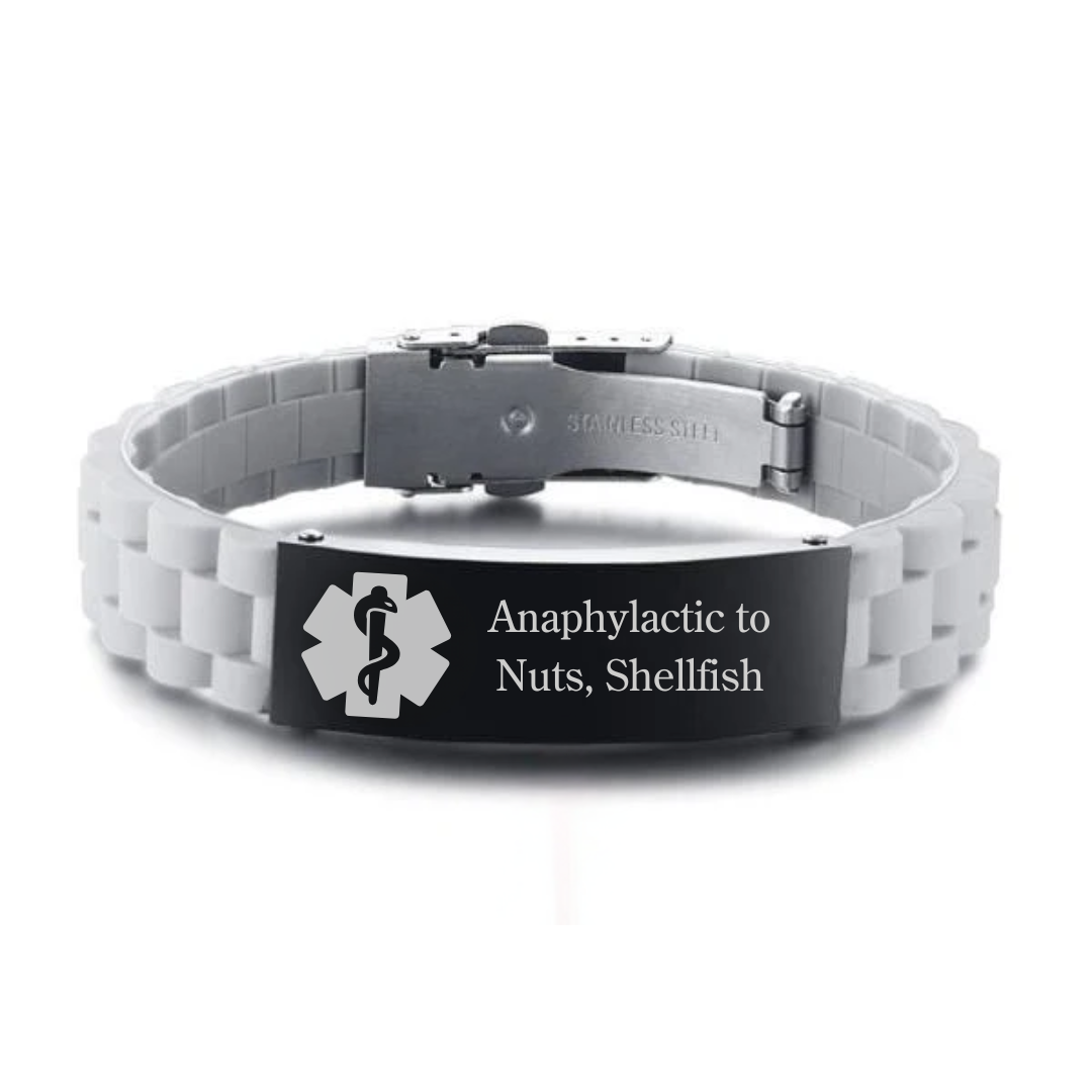 Grey SiliconShield Medical ID Bracelet