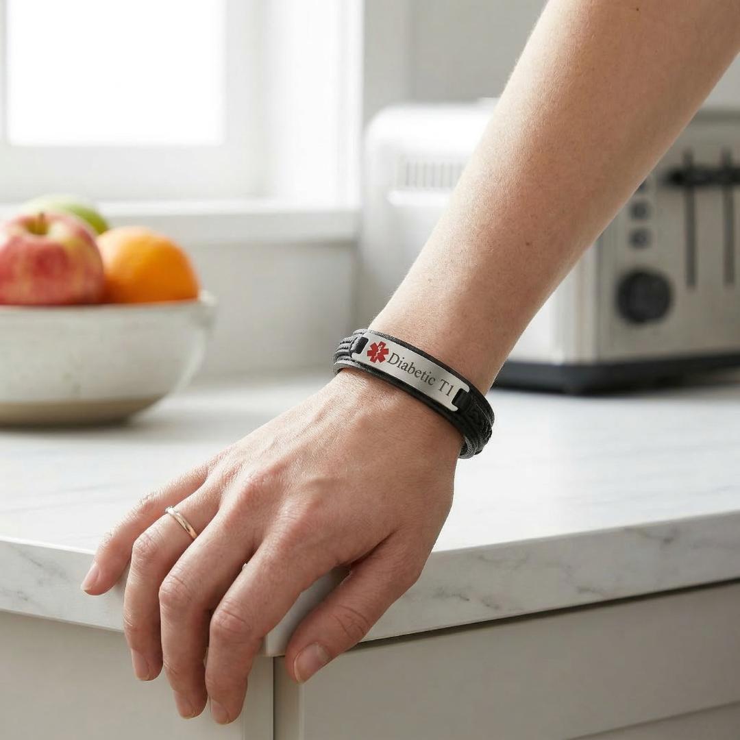 GuardianBand Leather Medical ID Bracelet-Medical ID Bracelet-Auswara