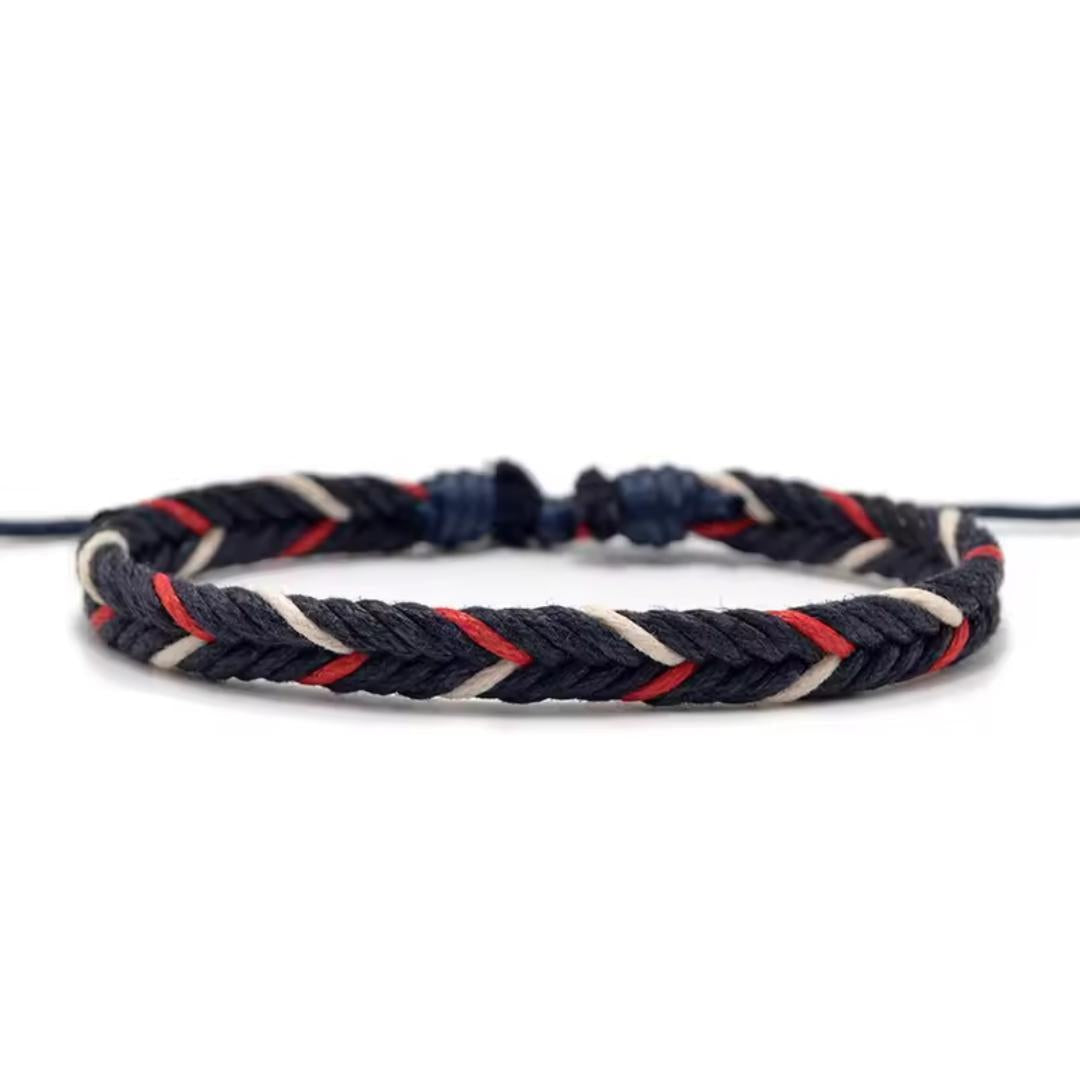 Handwoven Navy Multicolour Cord Bracelet-Rope Bracelet-Auswara