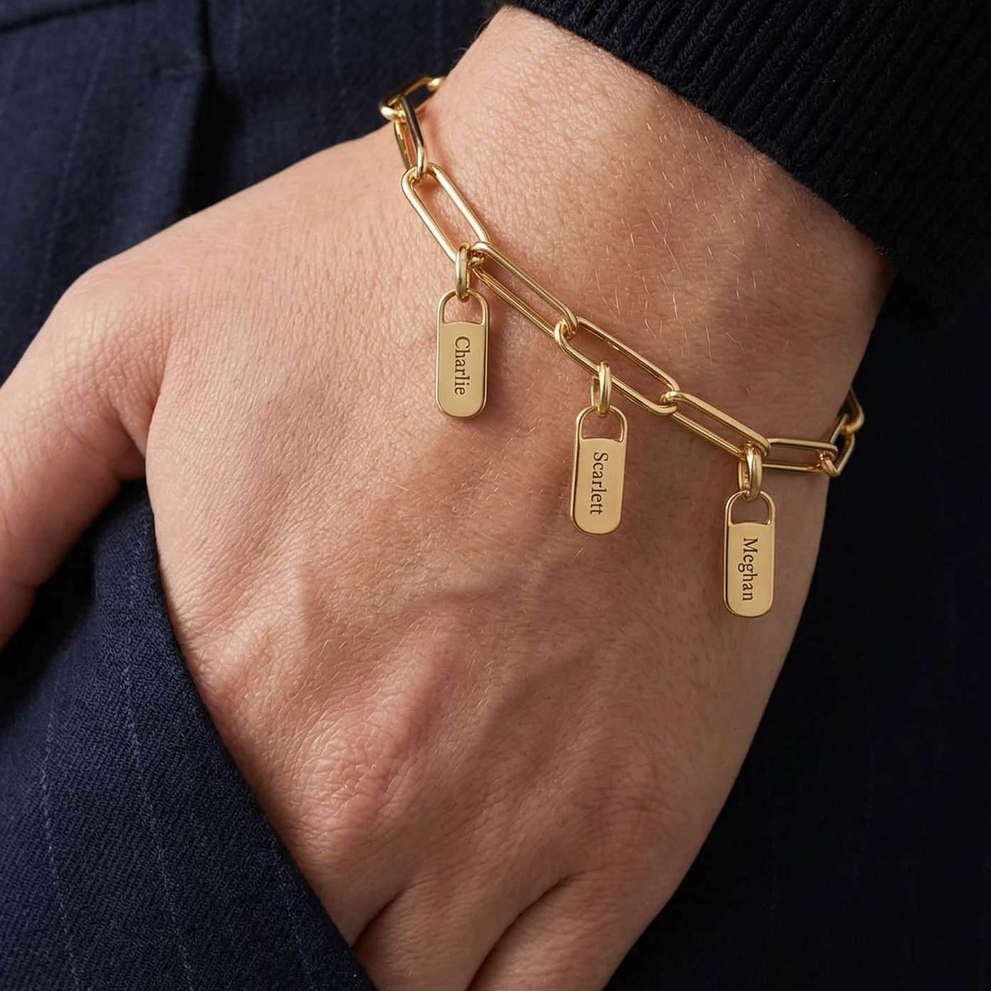 Harlow Tag Charm Women's Bracelet | Personalised Name Bracelet