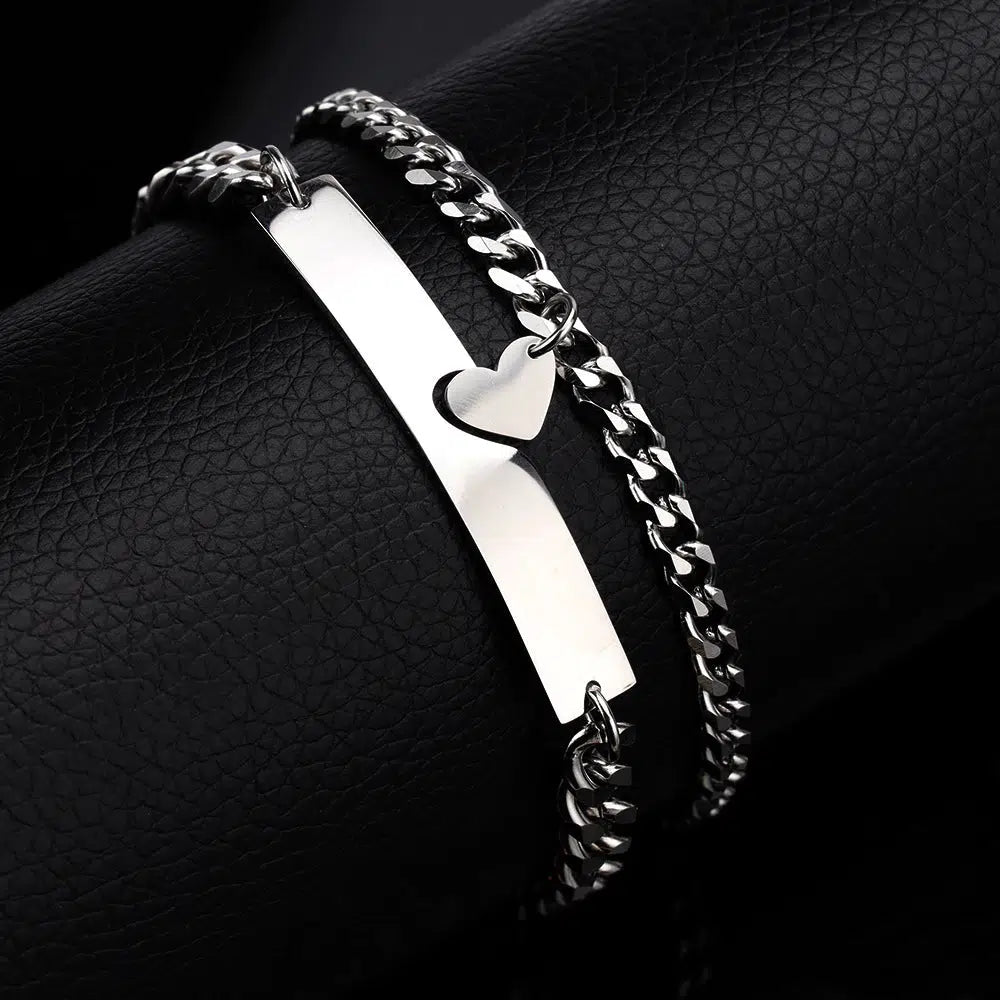 Heart Puzzle Bracelet Set-Couple Bracelet-Auswara