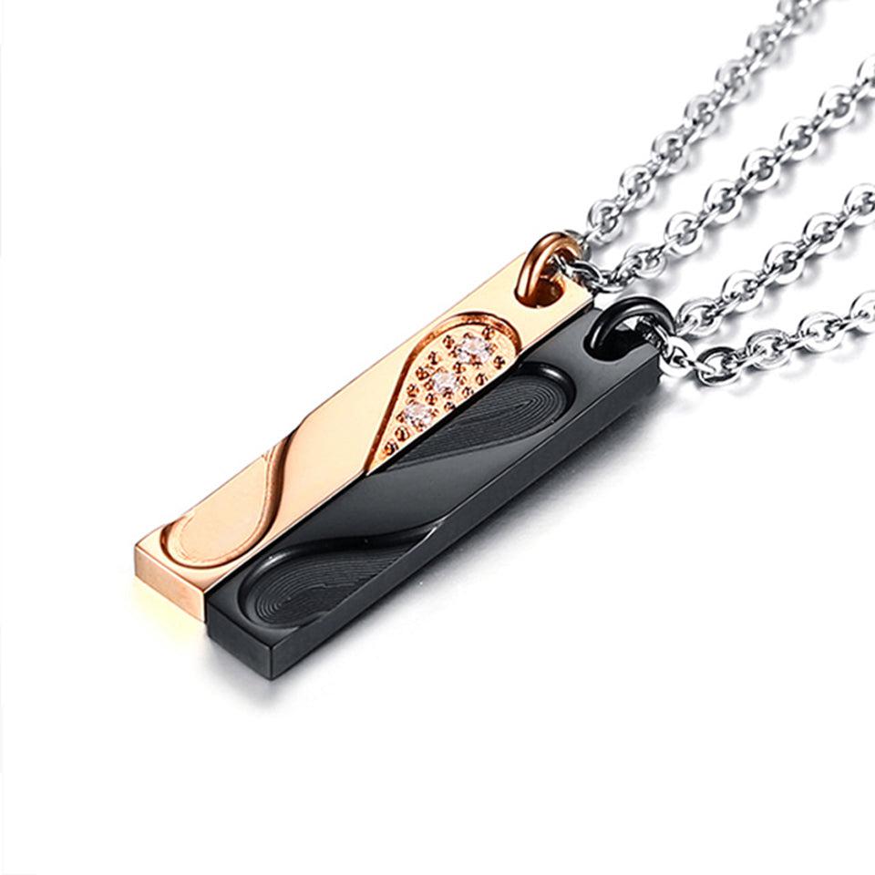 Heart Puzzle Couple Necklace-Couples Necklace-Auswara
