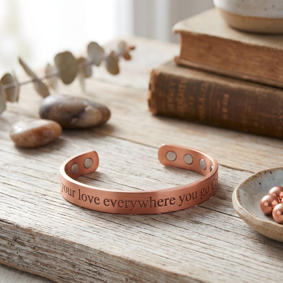 Heart of Faith Copper Cuff – Light-Revealed Edition for Her-Cross Bracelet-Auswara